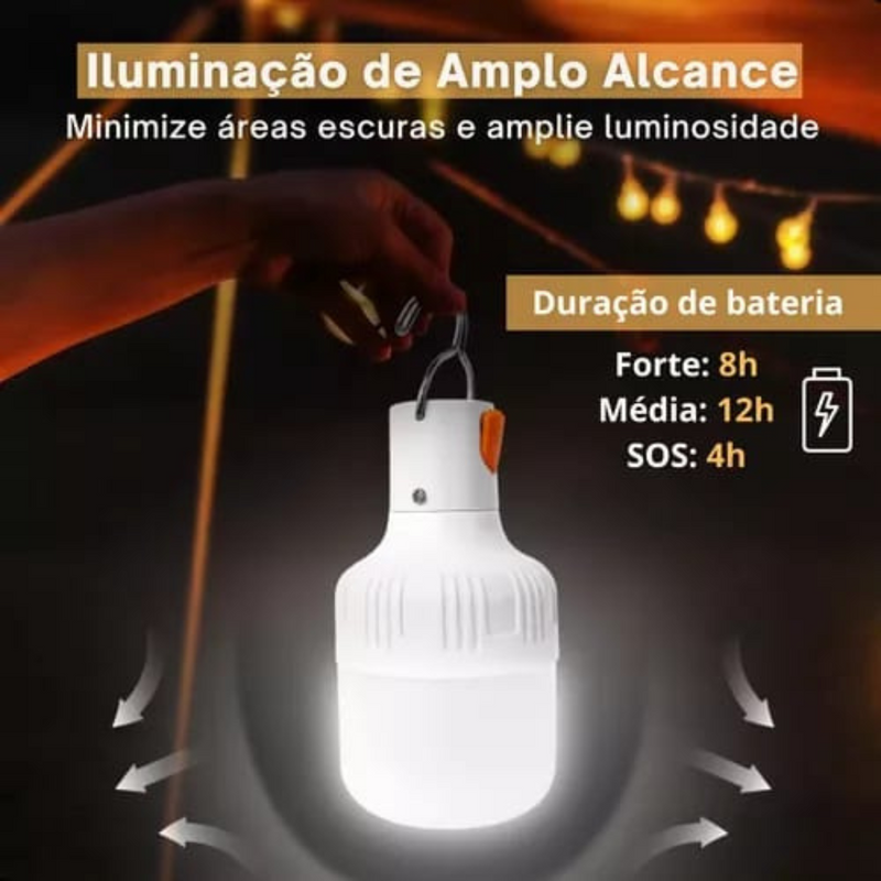 Lâmpada de Emergência LED USB Recarregável 15W Portátil