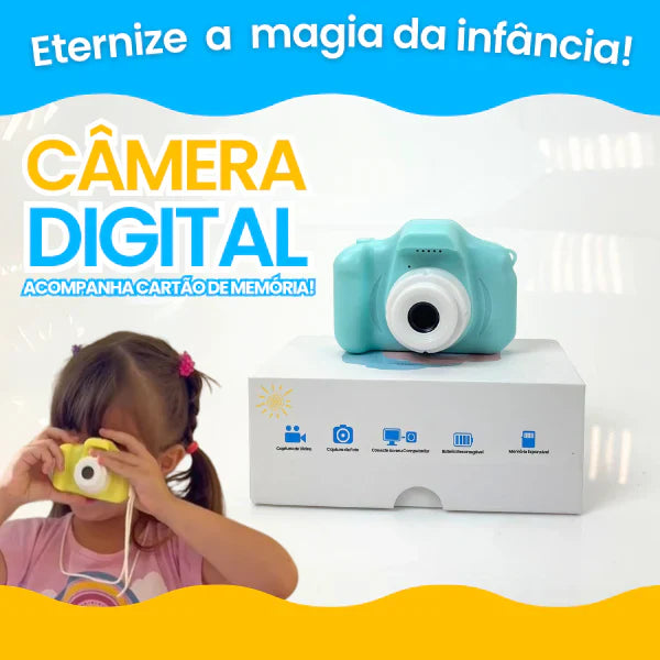 Câmera Digital Criativa Kids - Acompanha Cartão de Memória de Graça!