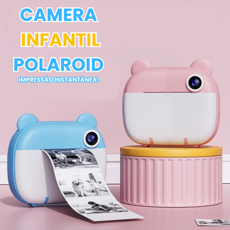 Câmera Polaroid Infantil - Criativa Kids - Impressão instantânea + Cartão de Memória de 32GB de Graça!