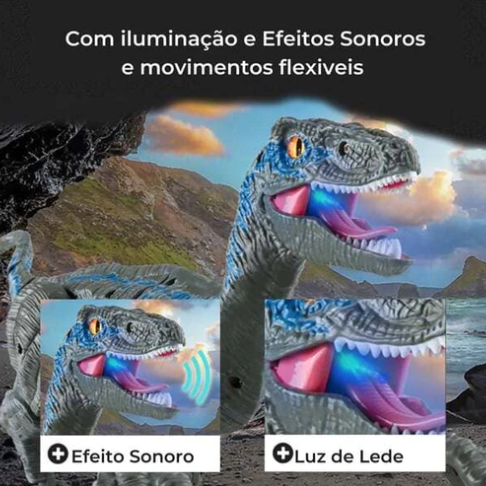 Dinossauro de controle remoto - Velociraptor Brincalhão - Criativa Kids