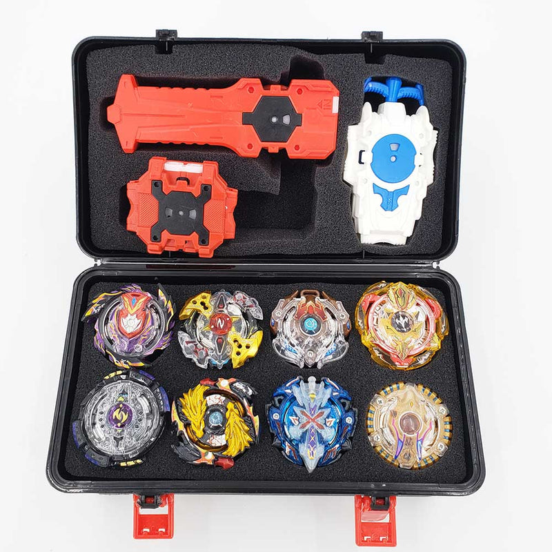 KIT COM 8 BEYBLADES + LANÇADORES - Criativa Kids