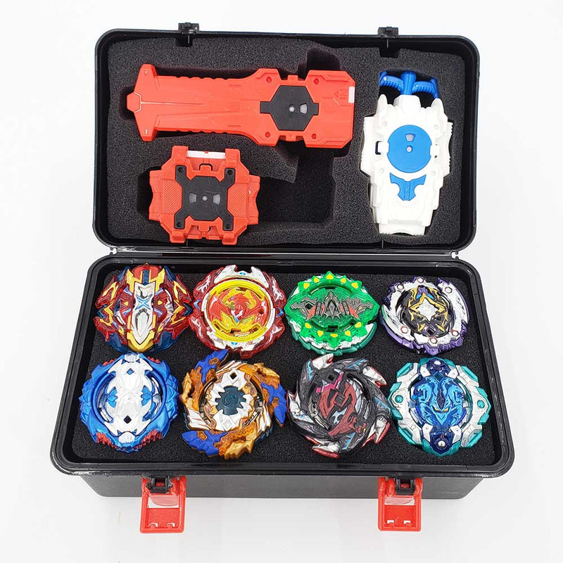 KIT COM 8 BEYBLADES + LANÇADORES - Criativa Kids