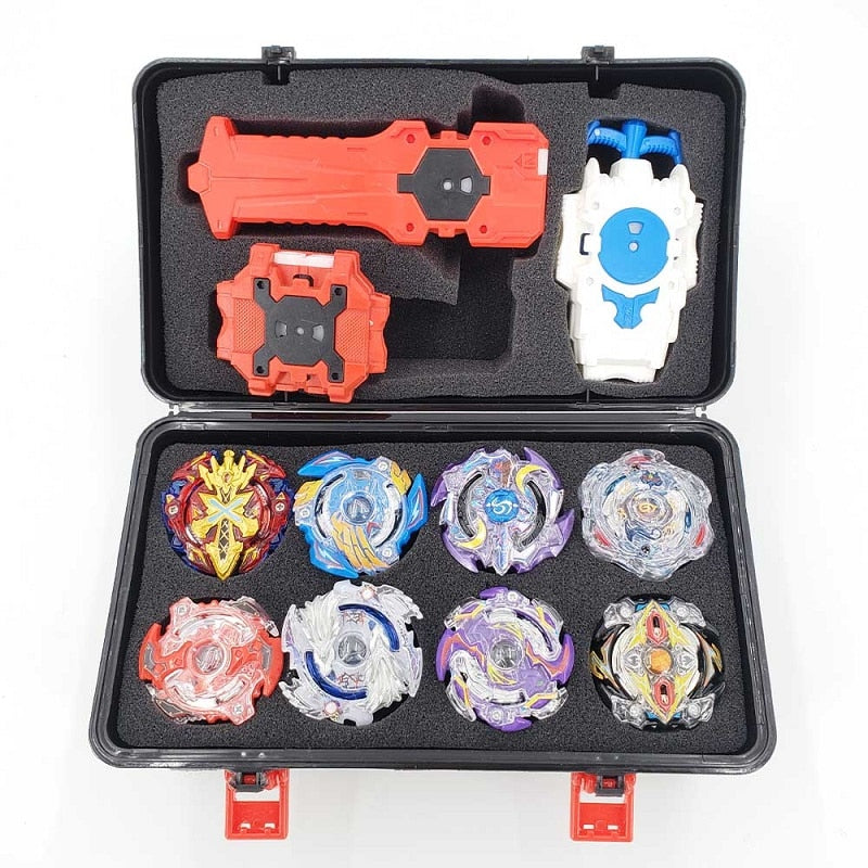 KIT COM 8 BEYBLADES + LANÇADORES - Criativa Kids