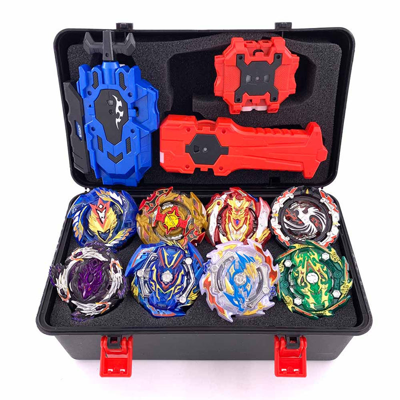 KIT COM 8 BEYBLADES + LANÇADORES - Criativa Kids