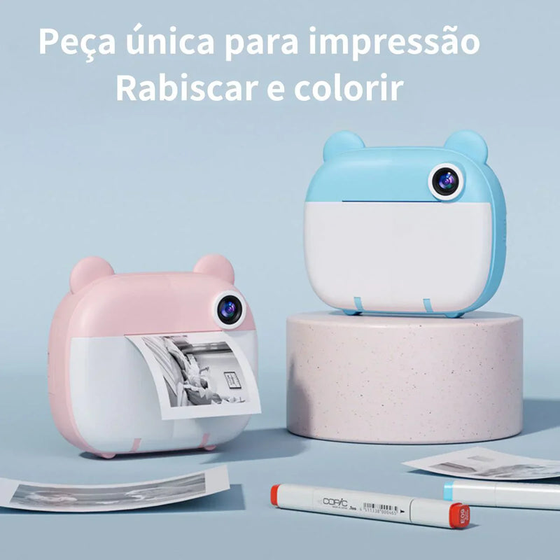 Câmera Polaroid Infantil - Criativa Kids - Impressão instantânea + Cartão de Memória de 32GB de Graça!