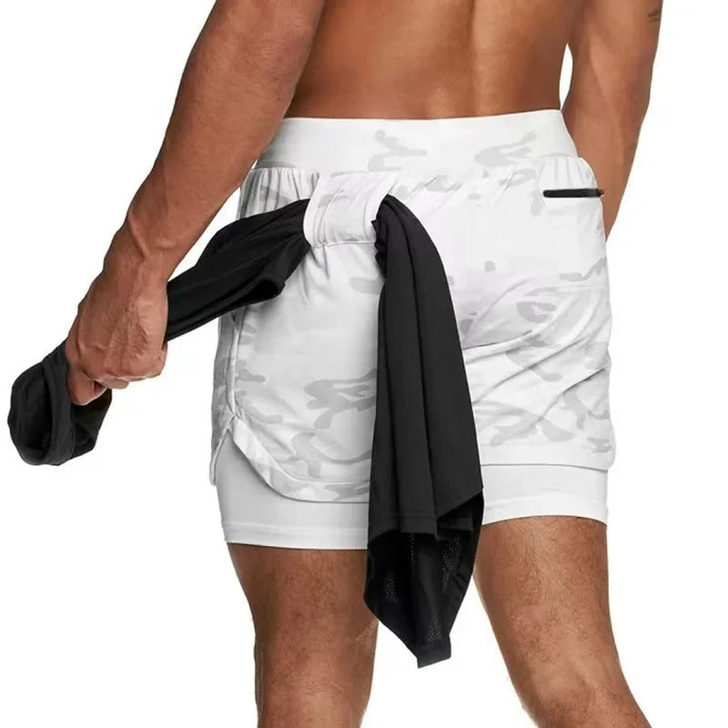 Shorts para atividade física masculina 2 em 1