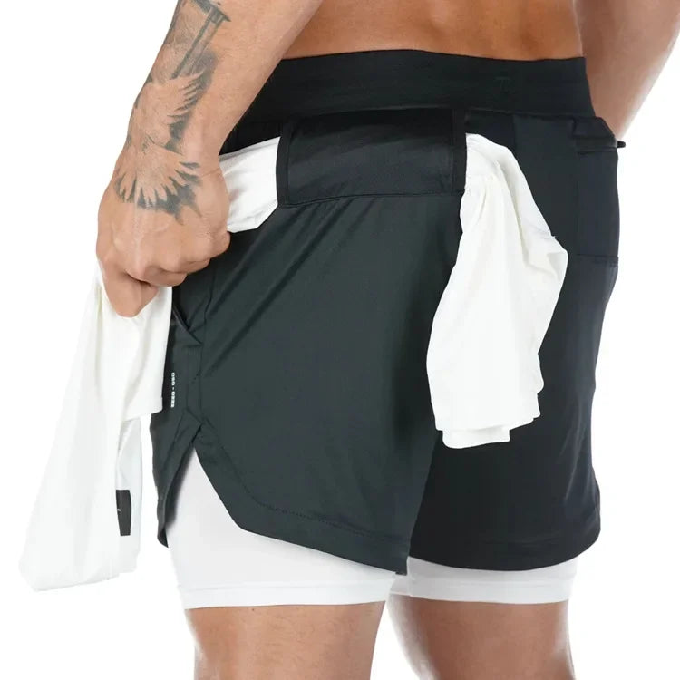 Shorts para atividade física masculina 2 em 1