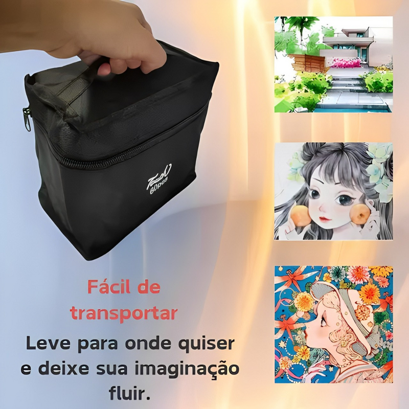 Kit Caneta Colorida Ponta Dupla 24Pçs - Criatividade e Arte