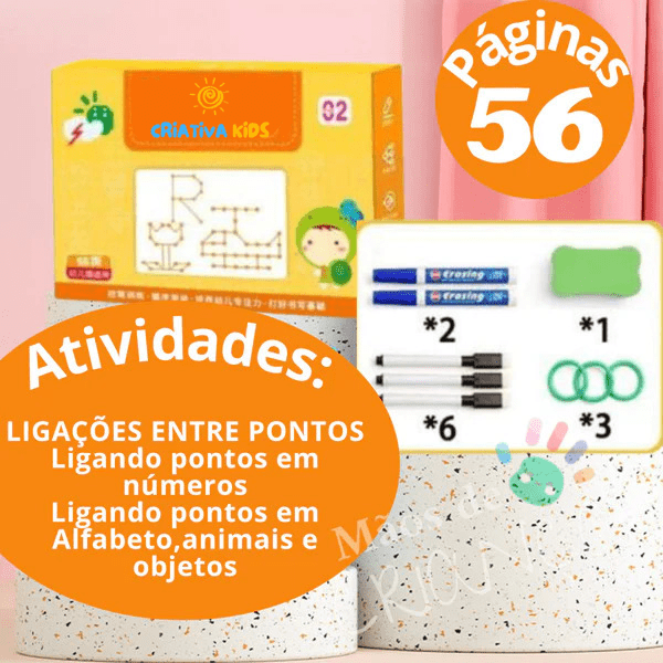 CriativaBook - Caderno Mágico Infantil + Canetas de Brinde